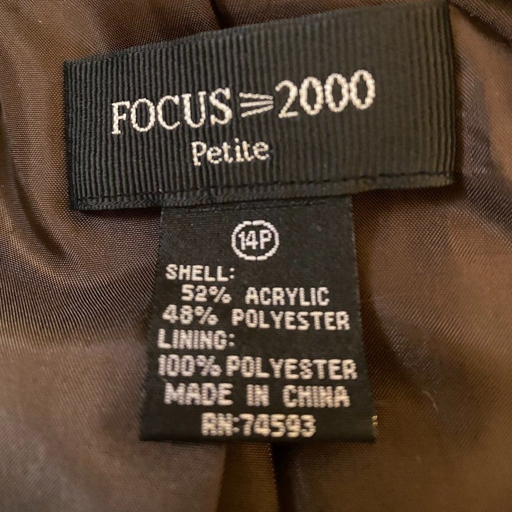 Focus 2000 Petite Houndstooth Lined Boho Jacket Womens Size 14P - Picture 5 of 6